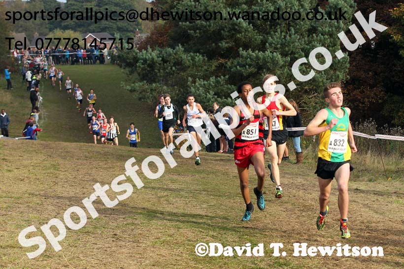 Boys under-15s, National Cross Country Relays, Berry Park, Mansfield. Photo: David T. Hewitson/Sports for All Pics